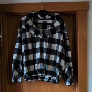 Black and White Plaid Hoodie